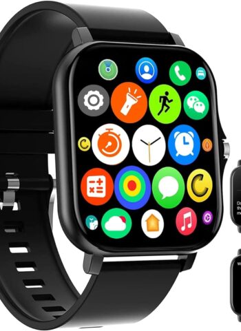 Smart Watch, 1.81" Upgraded Full Touchscreen Smart Watch for Android iPhones with Bluetooth Call, Sleep Tracker, Multiple Sports Fitness Tracker with Smart Watches for Women Men (Black)