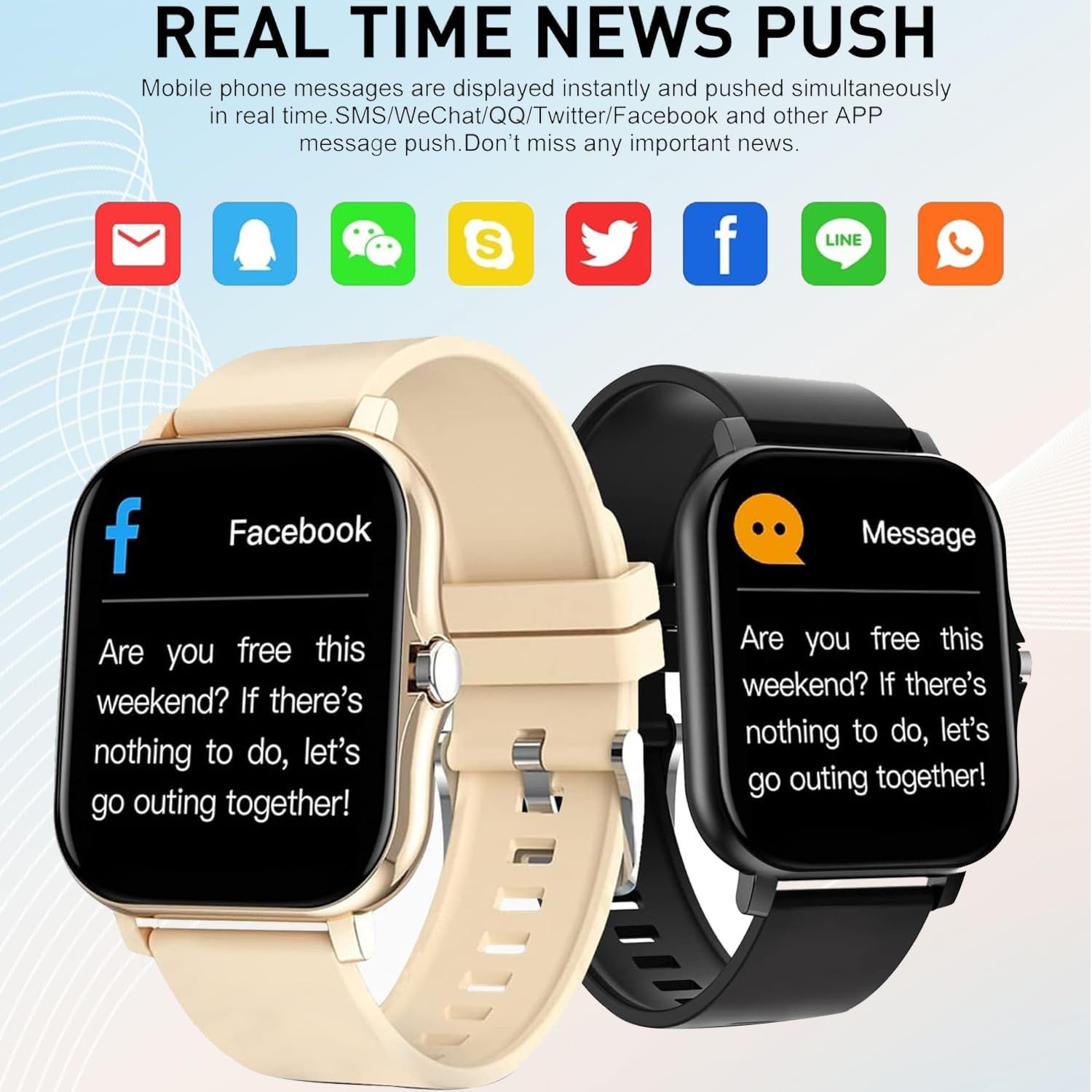 Smart Watch, 1.81" Upgraded Full Touchscreen Smart Watch for Android iPhones with Bluetooth Call, Sleep Tracker, Multiple Sports Fitness Tracker with Smart Watches for Women Men (Black) - Image 2